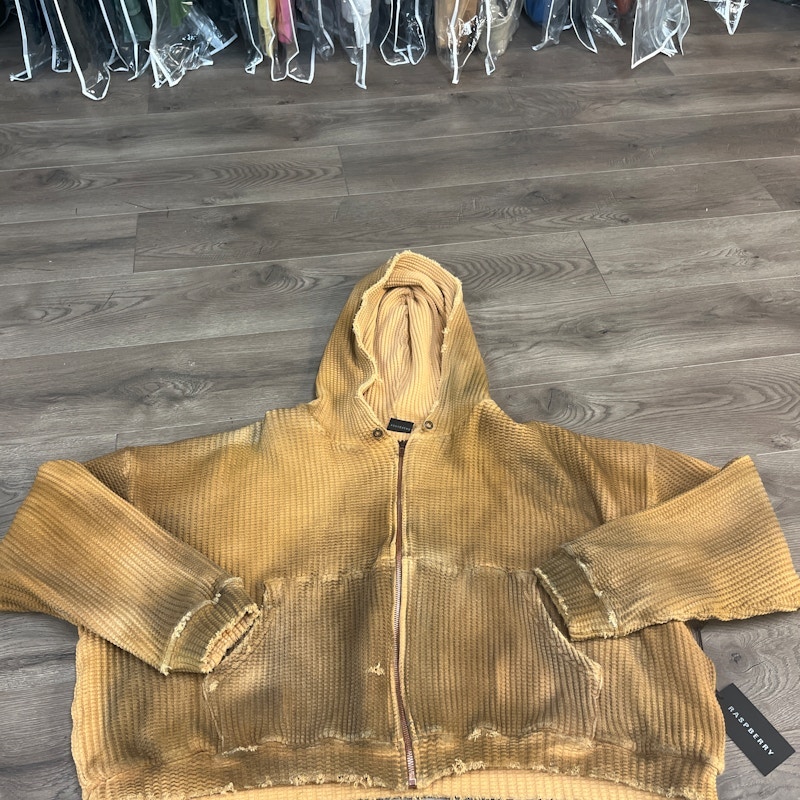 Raspberry Hills Waffle Thermal Zip-Up Hoodie