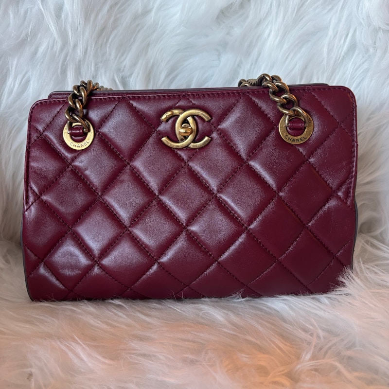 Chanel Burgundy Mini Shopping Tote
