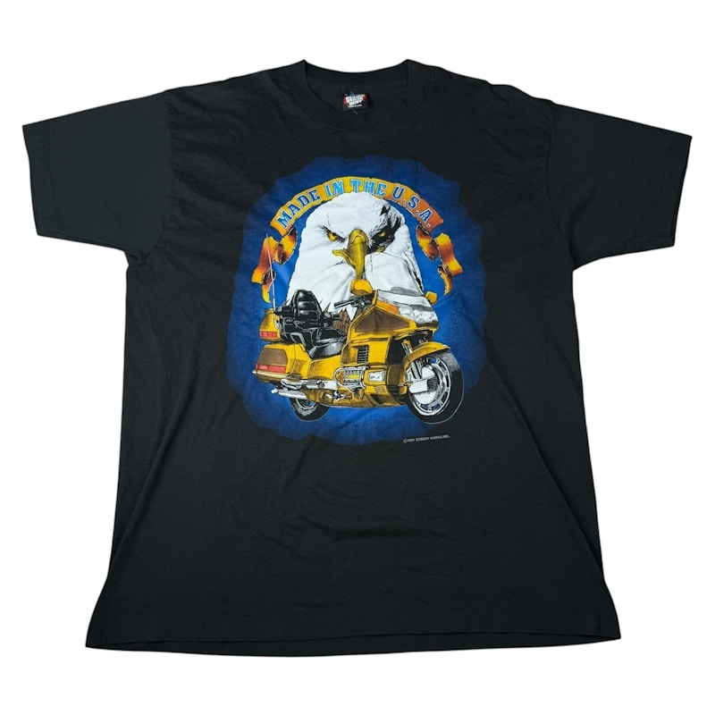Vintage 1991 Biker Eagle T-Shirt Black