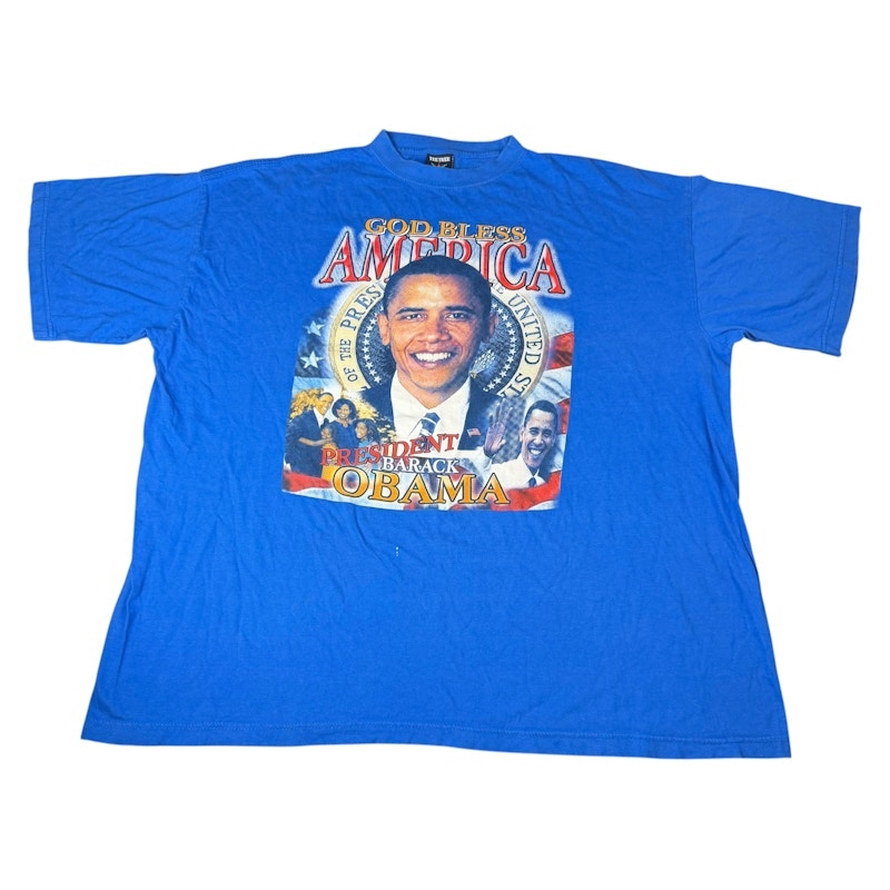 Vintage President Barack Obama God Bless America T-Shirt Blue