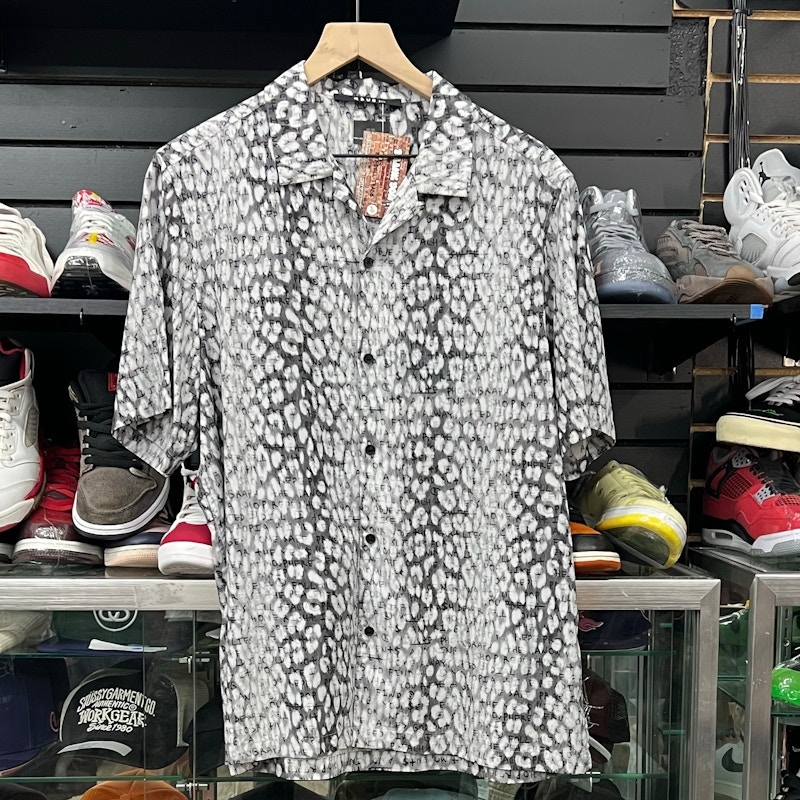 Ksubi Short Sleeve Collared Shirt Gray/White