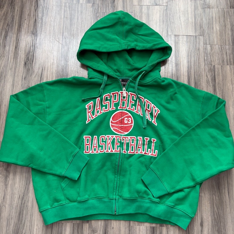 The GV Gallery Raspberry Basketball Zip Up Hoodie Green