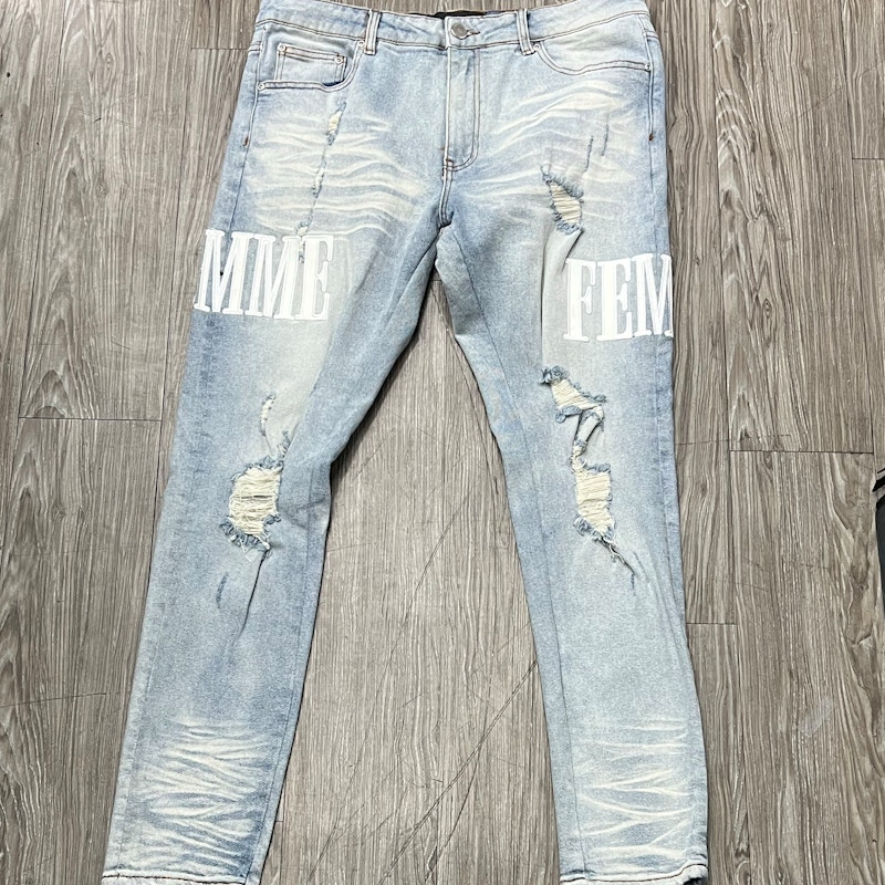 Homme + Femme Letterman Denim Light Wash