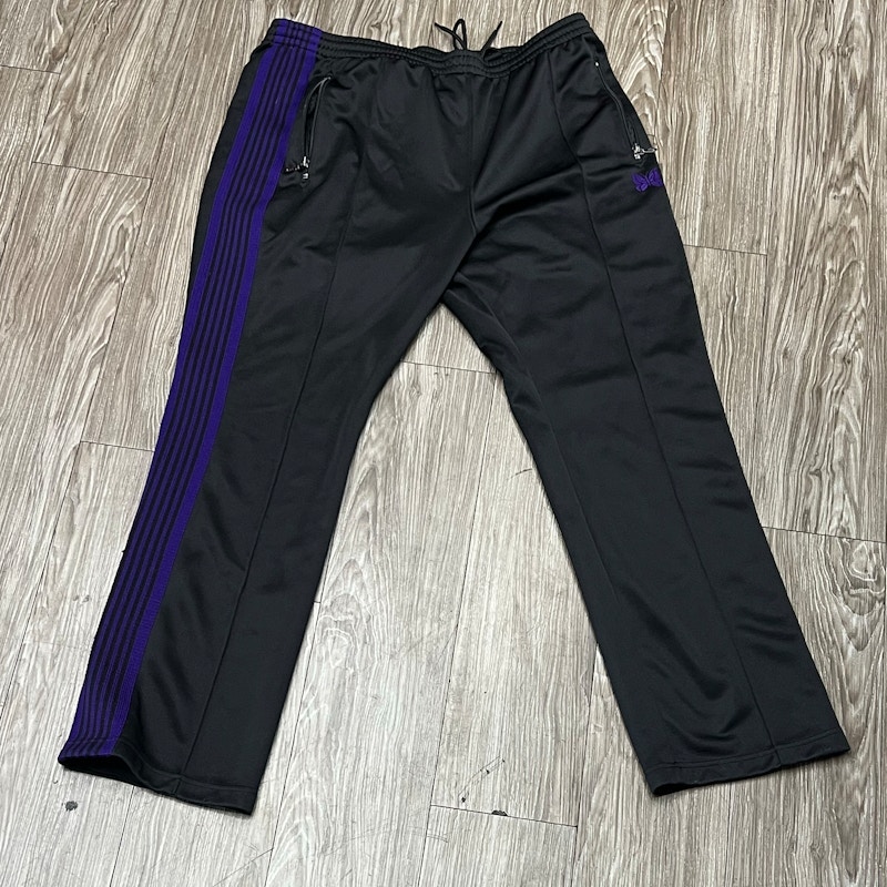 Needles Butterfly Embroidered Track Pants Black Purple