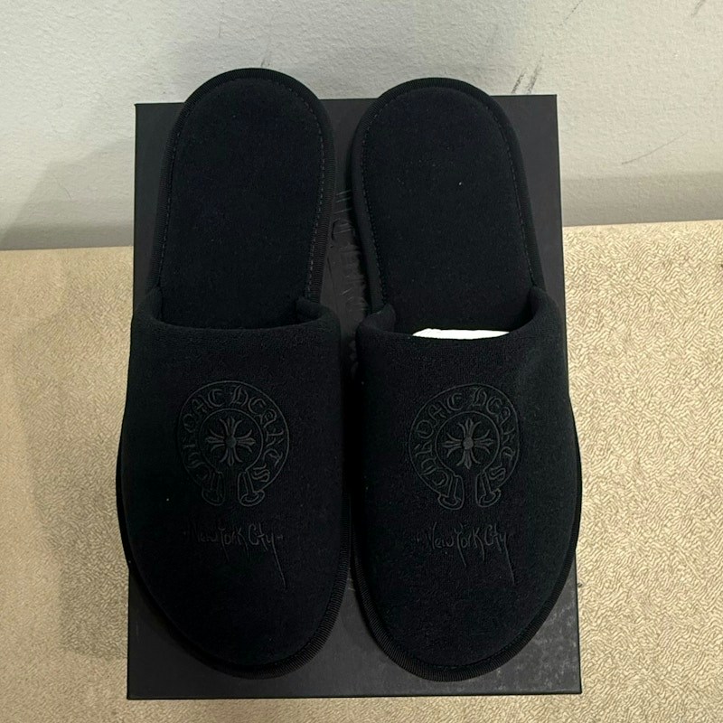 Chrome Hearts Hotel Slippers NYC Exclusive Black