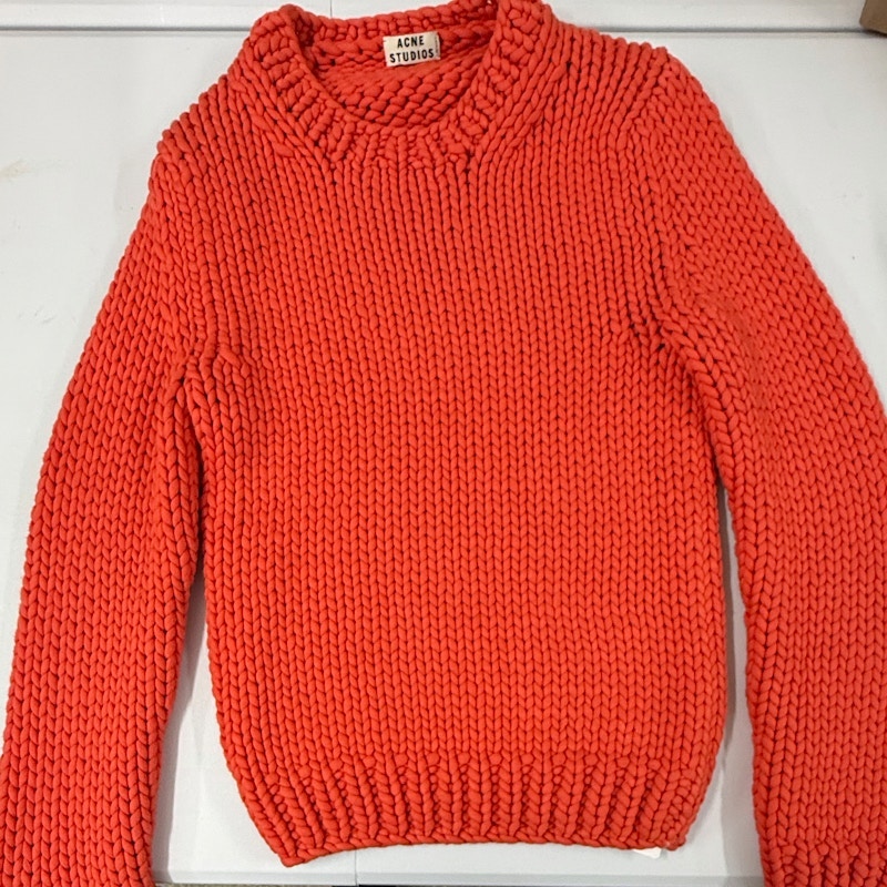 Acne Studios Chunky Knit Crewneck Sweater Orange