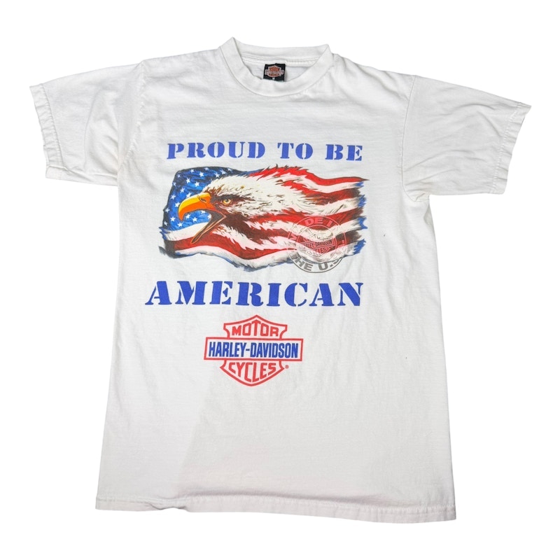 Vintage Harley-Davidson Proud To Be American Eagle T-Shirt White