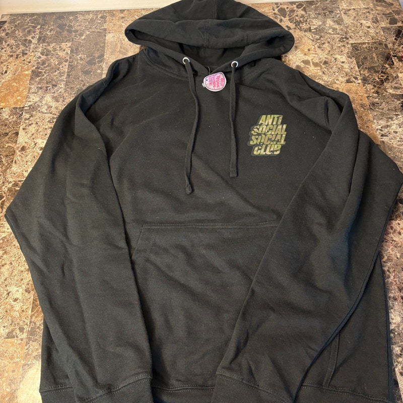 Anti Social Social Club Camo Logo Hoodie Black