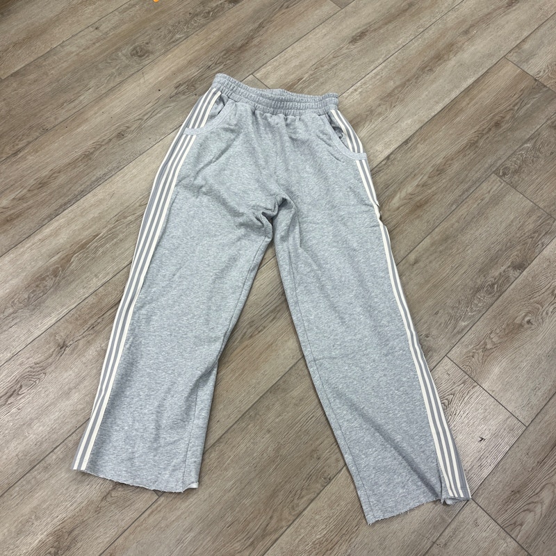 The GVGallery Raspberry Hills Gray Three-Stripe Sweatpants
