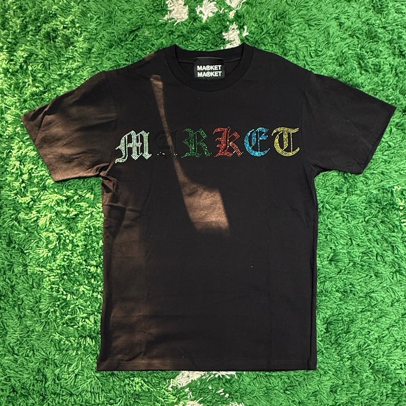 Market Rhinestone Logo T-Shirt Black