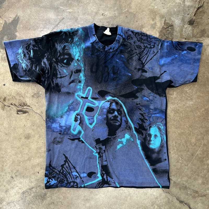 90s Ozzy Osbourne All-Over Print T-Shirt Black