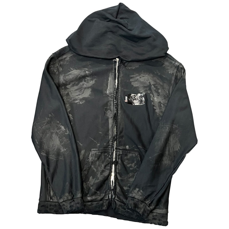 Balenciaga Gaffer Mudshow Zip-Up Hoodie Black