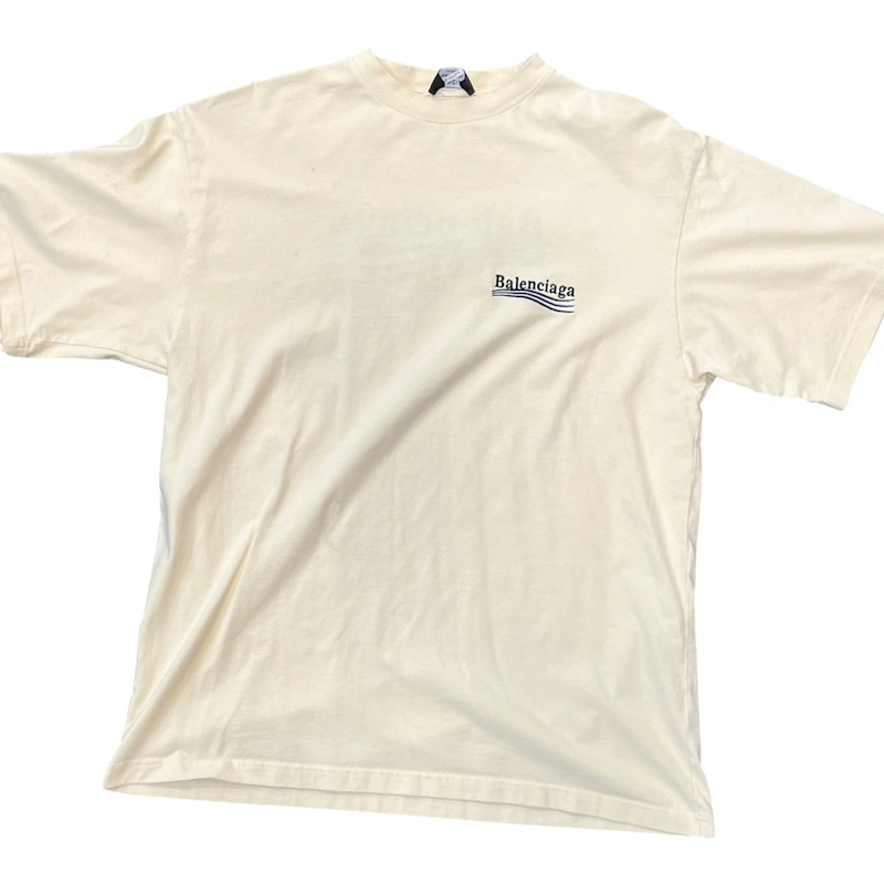 Balenciaga Wave Logo T-Shirt Ivory