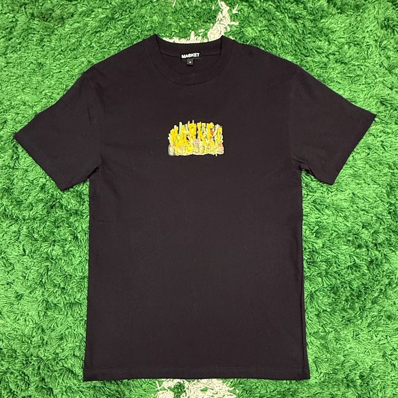Market Smiley Cactus T-Shirt Black
