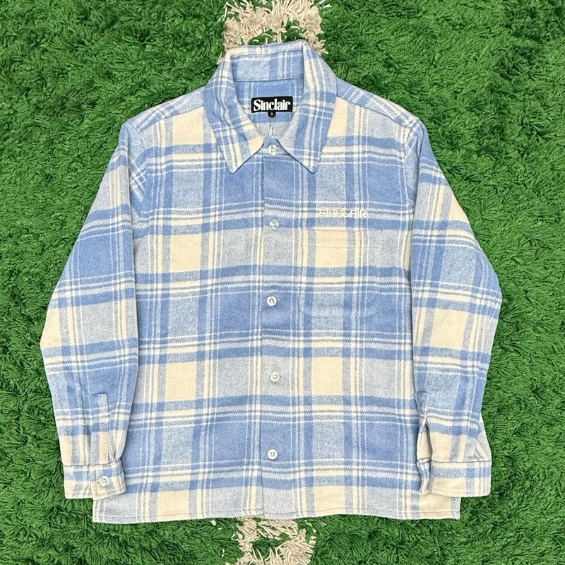 Sinclair Plaid Flannel Shirt Light Blue