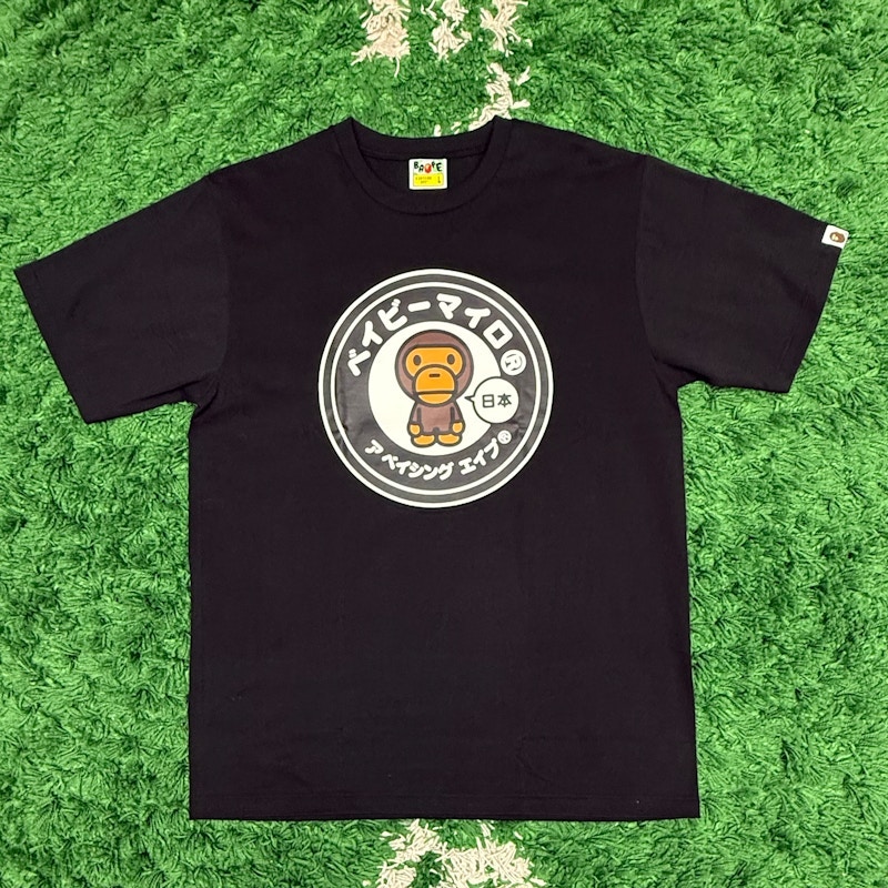 A Bathing Ape Baby Milo Circle T-Shirt Black