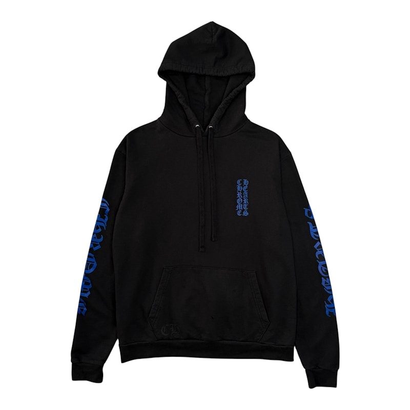 Chrome Hearts Vertical Logo Hoodie Black/Blue