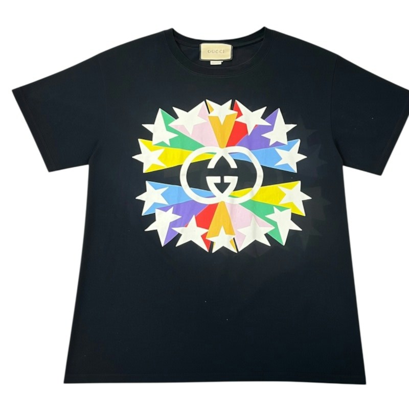 Gucci Interlocking G Star Print T-Shirt Black