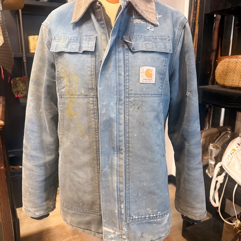 Vintage Carhartt Chore Coat Distressed Blue