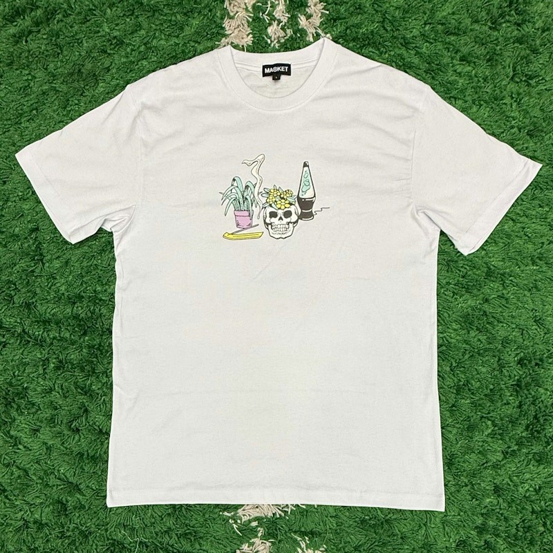 Market Skull Incense Lava Lamp T-Shirt White