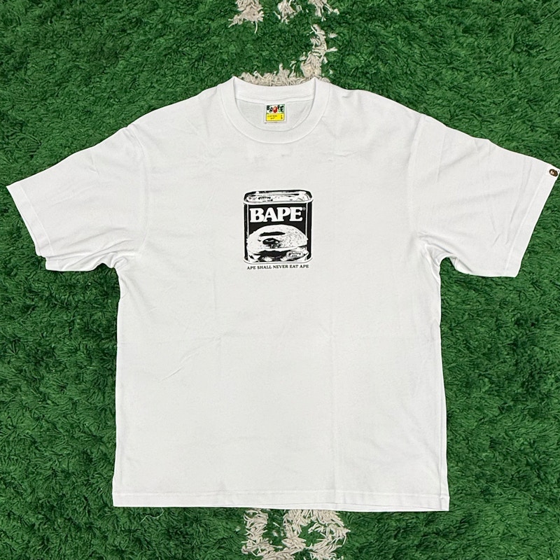 A Bathing Ape Can Food BAPE Logo Relaxed Fit T-Shirt White