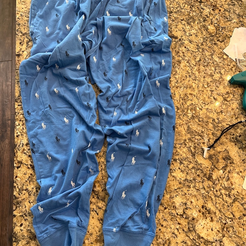 Polo Ralph Lauren All-Over Pony Print Pajama Jogger Pants Light Blue