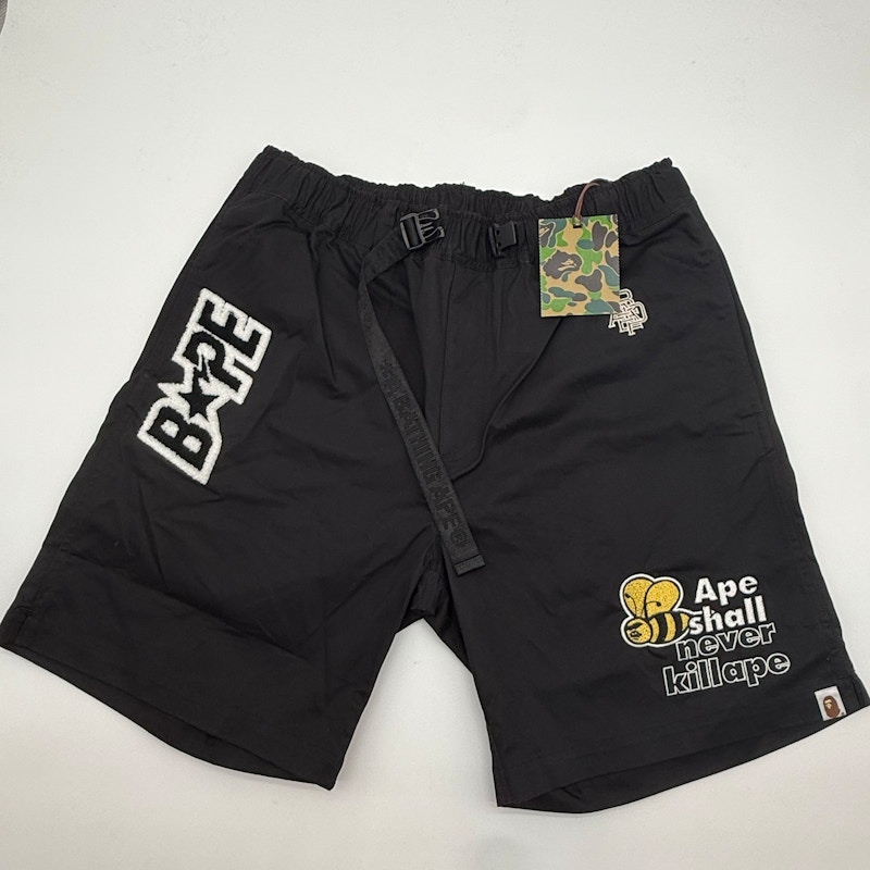 A Bathing Ape Ape Shall Never Kill Ape Shorts Black