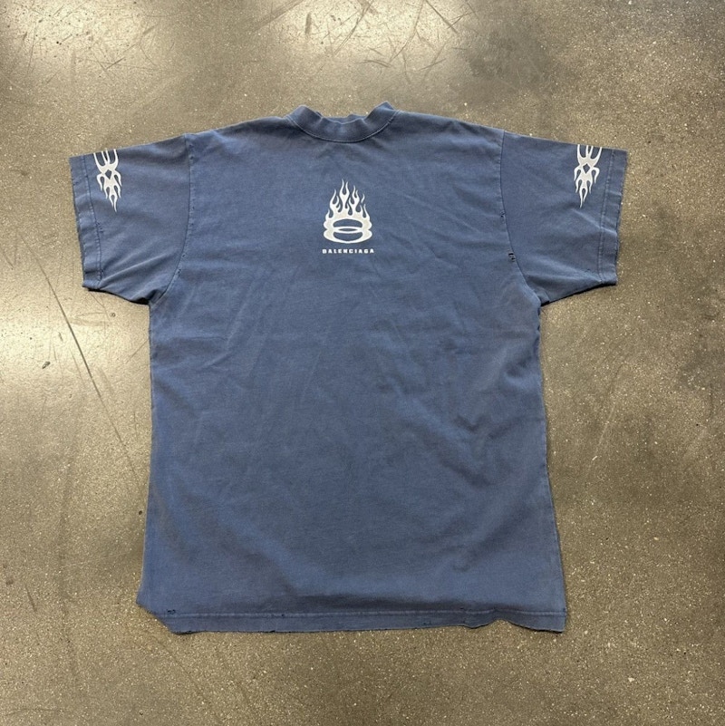 Balenciaga Burning Unity Flame T-Shirt Blue