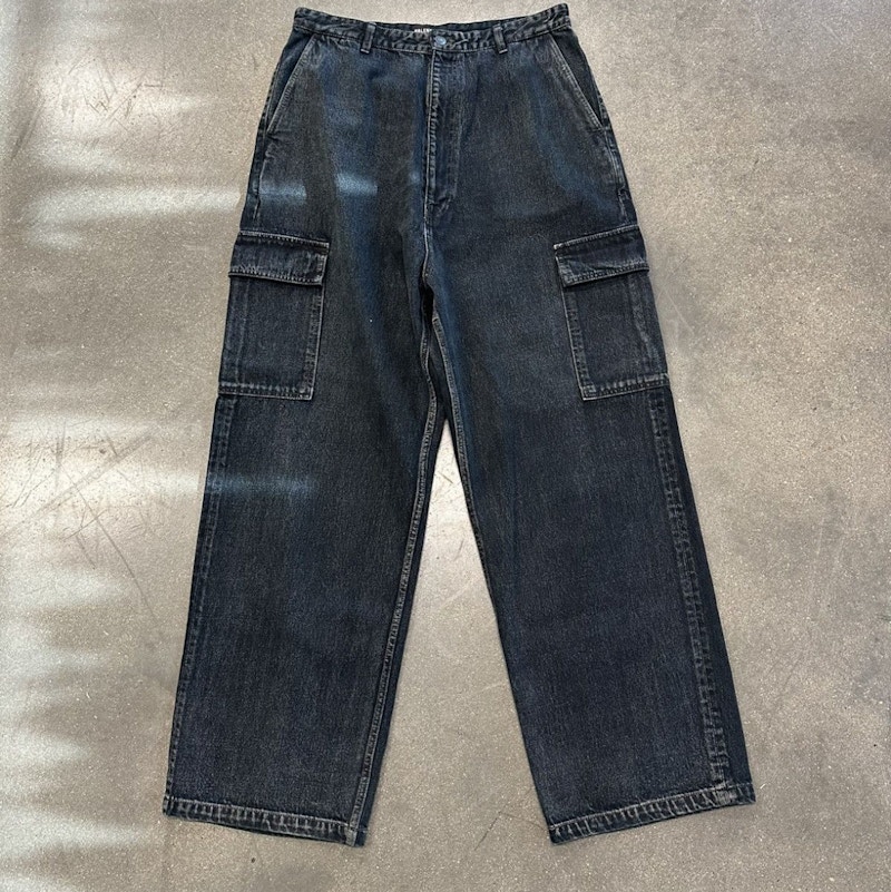 Balenciaga Wide Leg Cargo Jeans Black