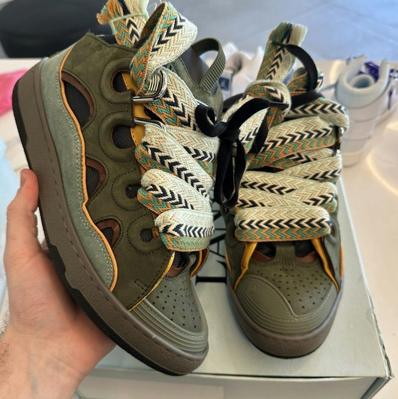 Lanvin Curb Sneaker Olive