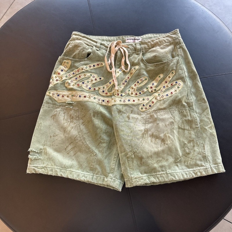 Vale Forever Crystal Jorts Faded Green