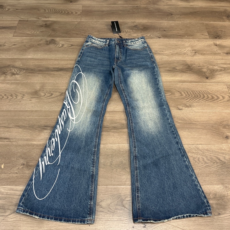 Raspberry Hills Script Logo Denim Jeans