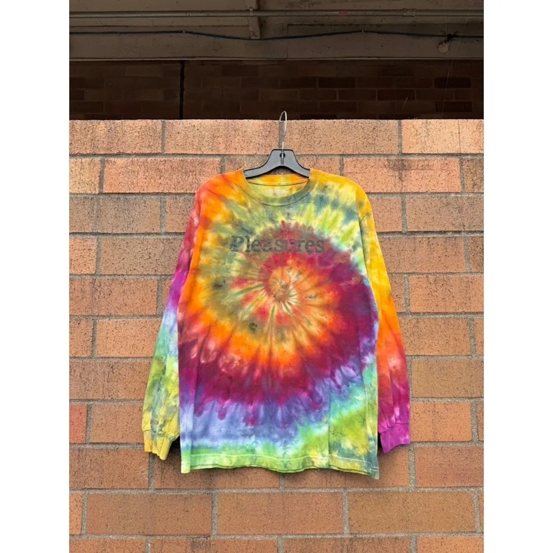 Pleasures Equality Long Sleeve Tie Dye Skeleton T-Shirt Multicolor