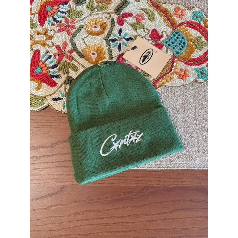 Corteiz Allstarz Folded Beanie Forest Green