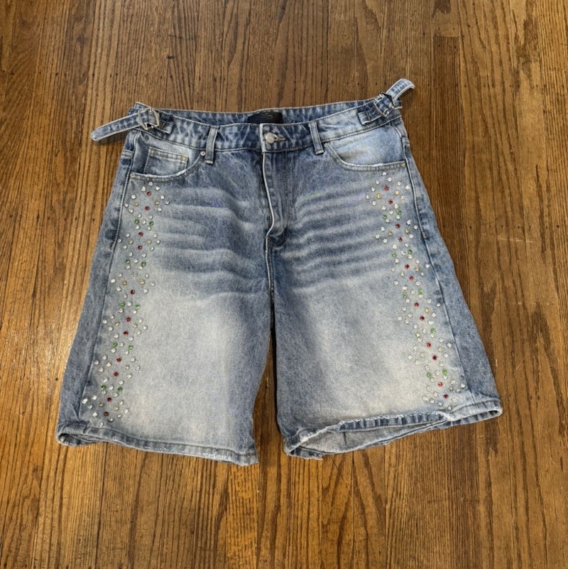 HMDD Crystal H-Star Denim jorts Blue