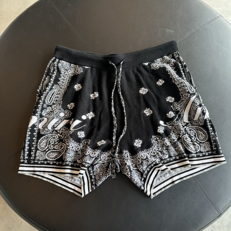 Amiri Bandana Print Knit Shorts Black