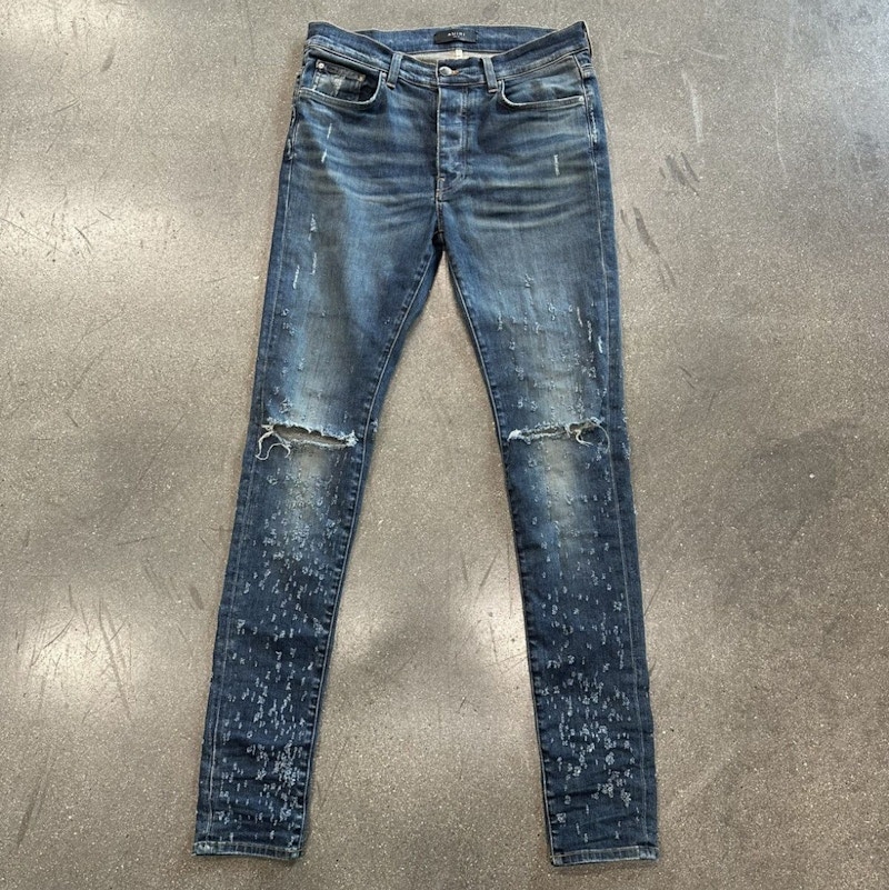 Amiri Distressed Jeans Navy Blue