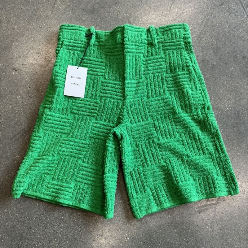 Bottega Veneta Jacquard Towel Shorts Parakeet