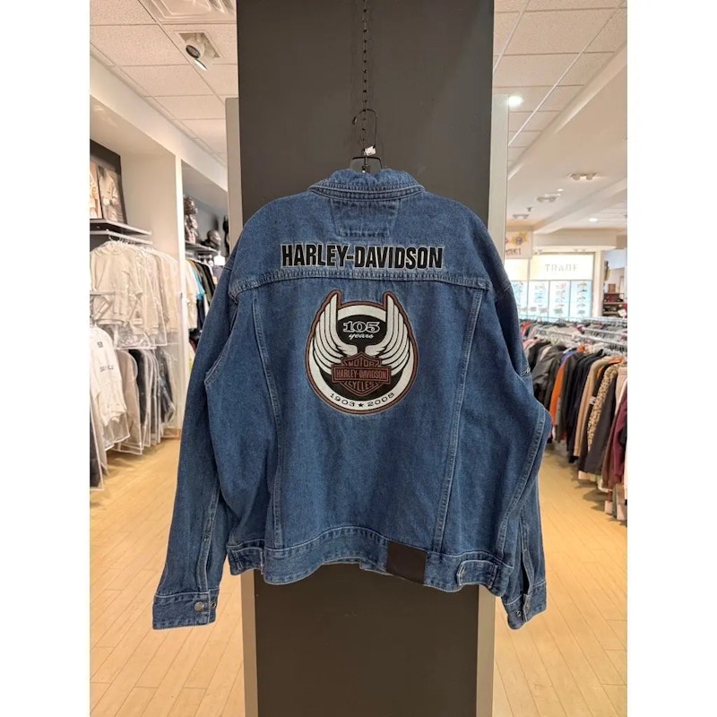 Harley-Davidson 105th Anniversary Denim Trucker Jacket Blue