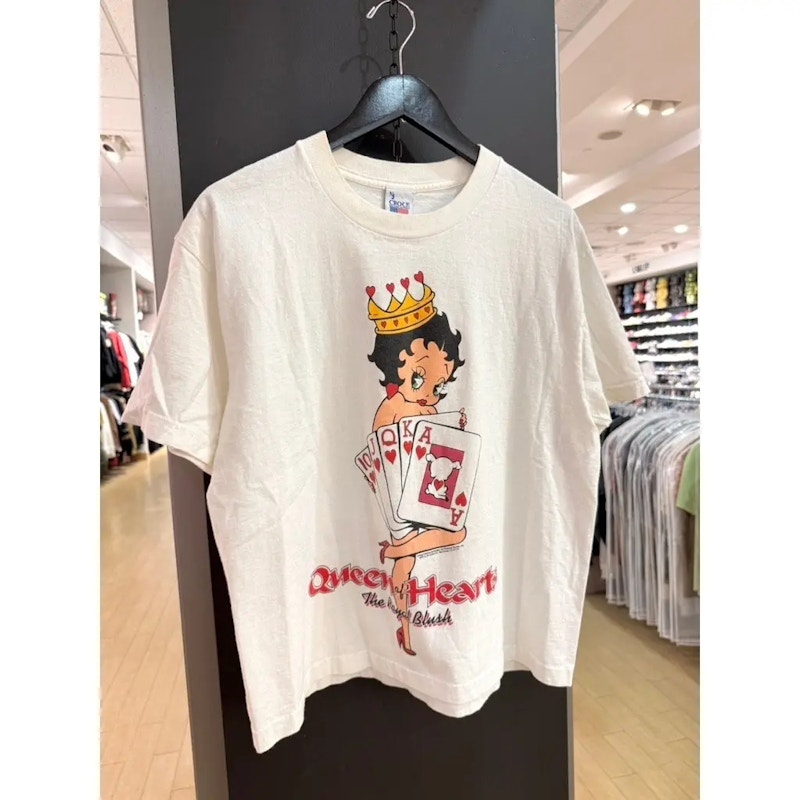 NJ Croce Betty Boop Queen of Hearts T-Shirt White