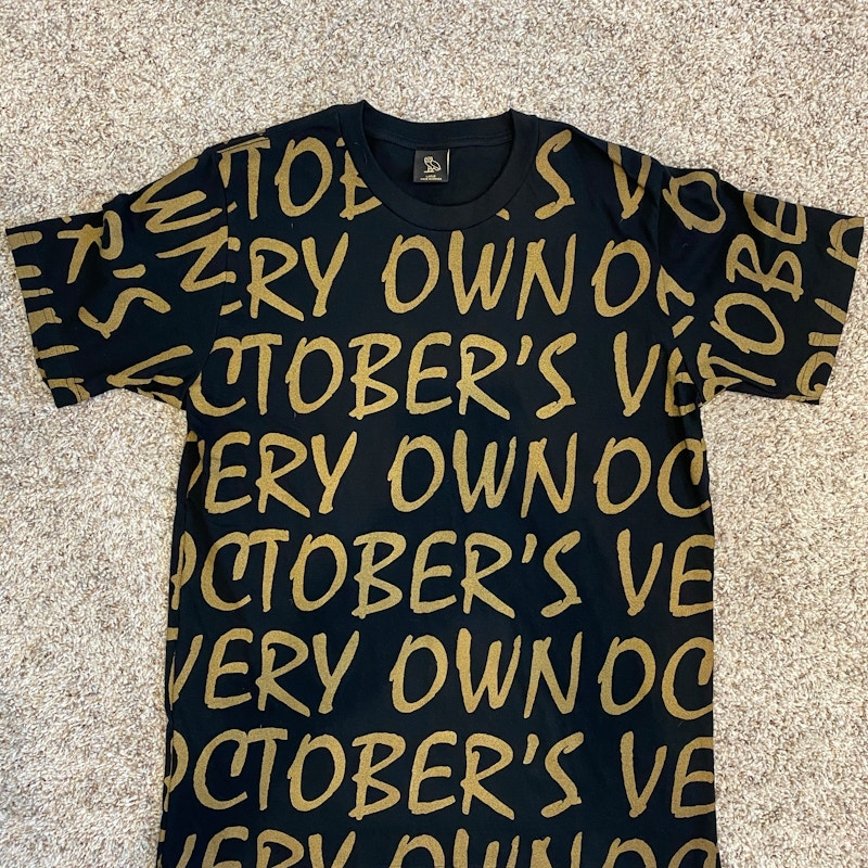 October's Very Own All-Over Print T-Shirt Black/Gold