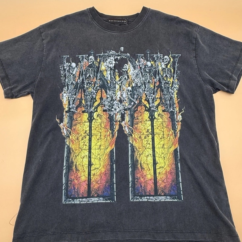 Who Decides War Stained Glass T-Shirt Black