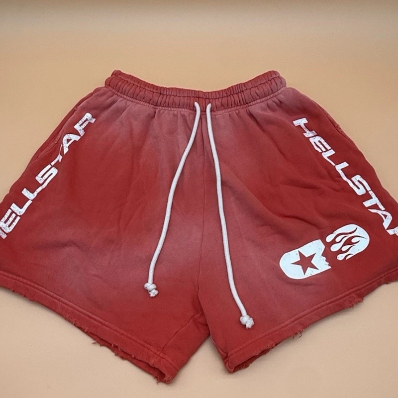 Hellstar Flame Shorts Red
