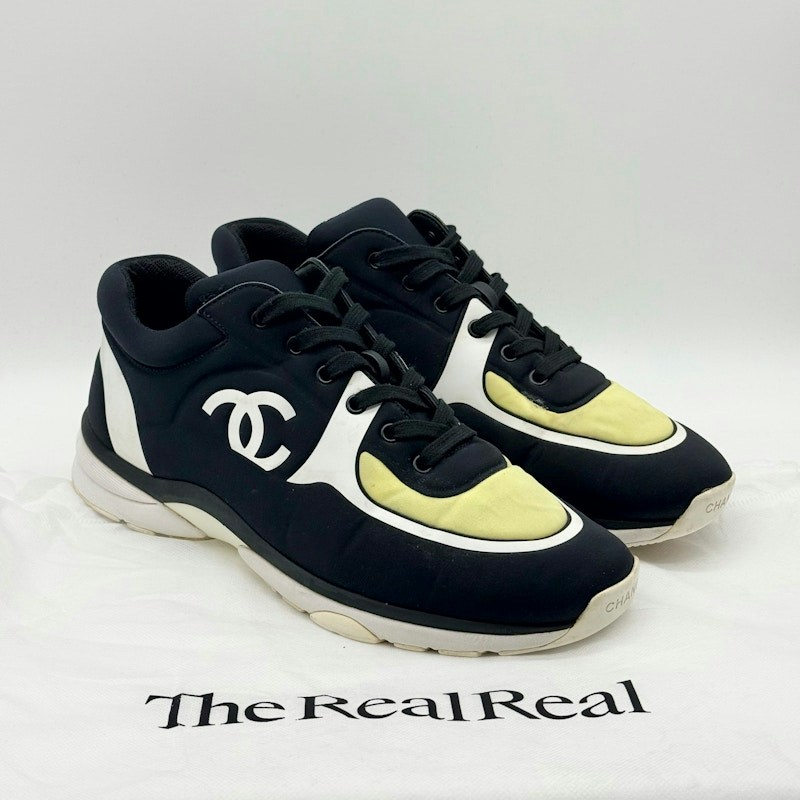 Chanel Neoprene Low Top Athletic Sneakers Black