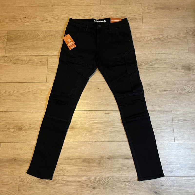 Crysp Denim Black Benjamin Cargo Jeans