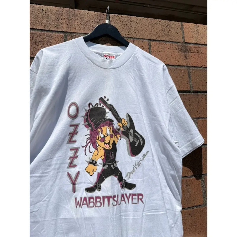 Q-Tees Ozzy Wabbitslayer T-Shirt White