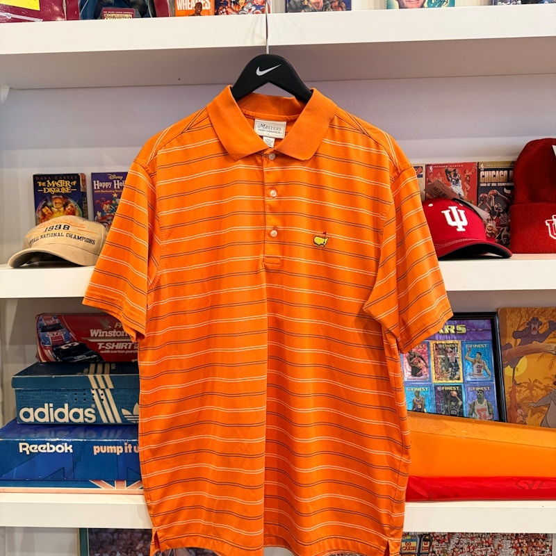 Golf Masters Striped Polo Shirt Orange
