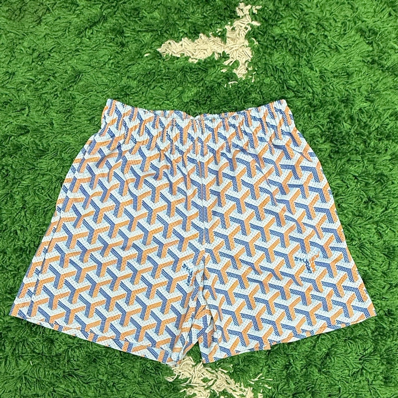 Bravest Studios Monogram Pattern Shorts Blue and Orange