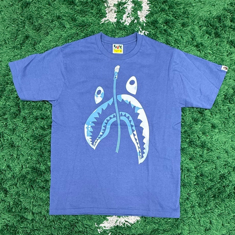 A Bathing Ape ABC Camo Shark Tee Blue
