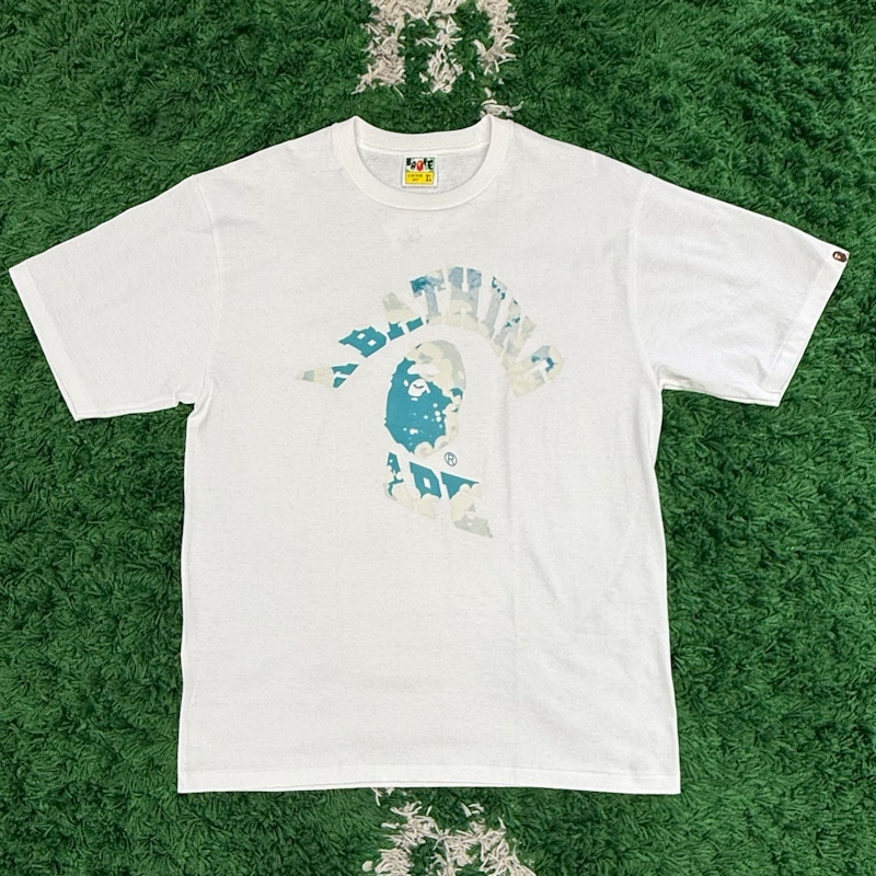 A Bathing Ape ABC Camo College T-Shirt White/Blue